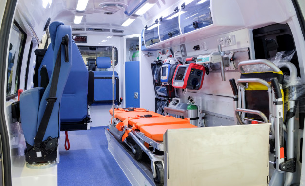 City ambulance Inside an ambulance